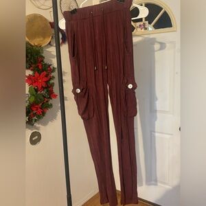 Pol cargo pants with abalone button detail size small